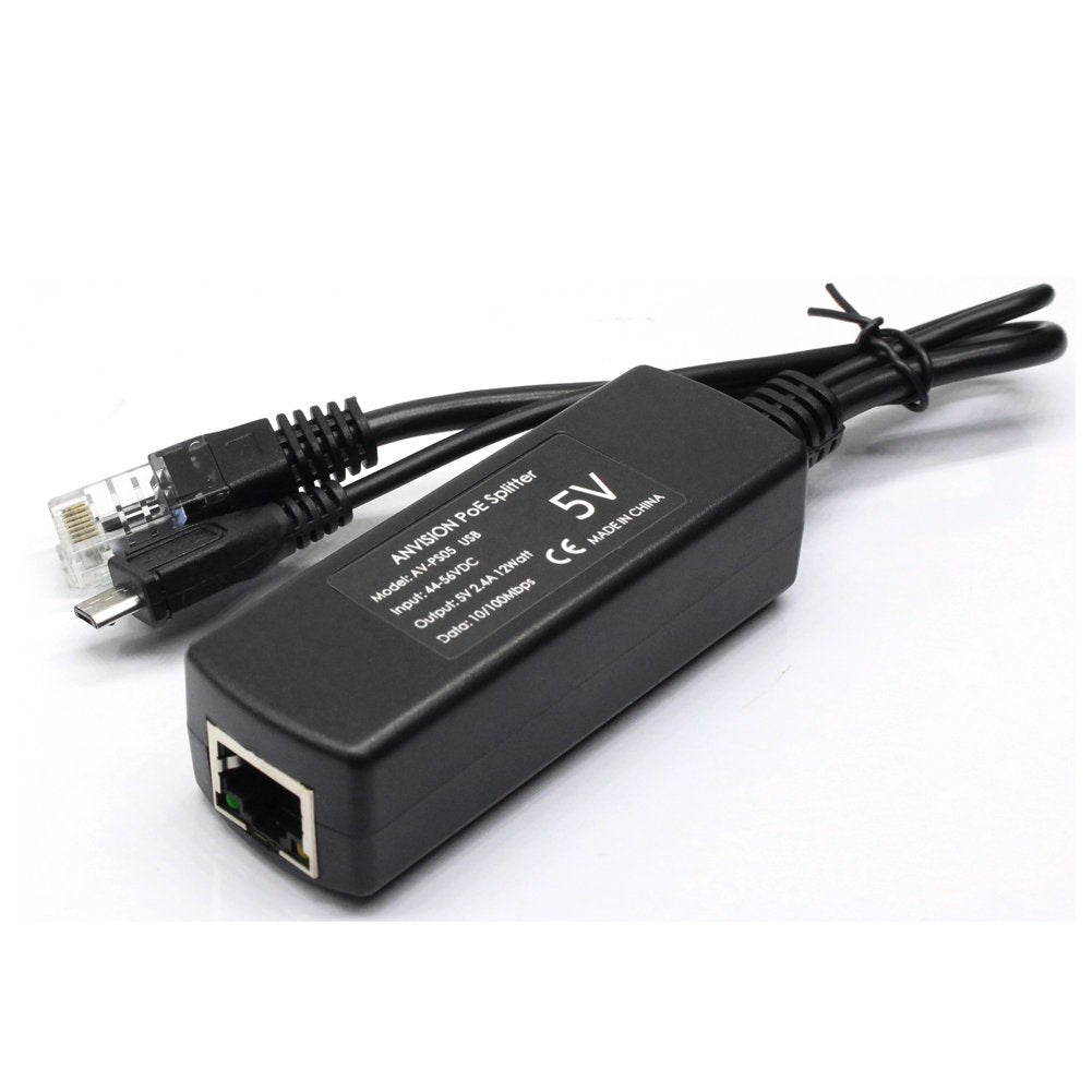 4-Pack Active 5V 2.4A PoE Splitter Adapter IEEE 802.3af Compliant Micro USB 48V to 5V/2.4A, for Tablets, Dropcam or Raspberry Pi, IPC, IP Camera and More