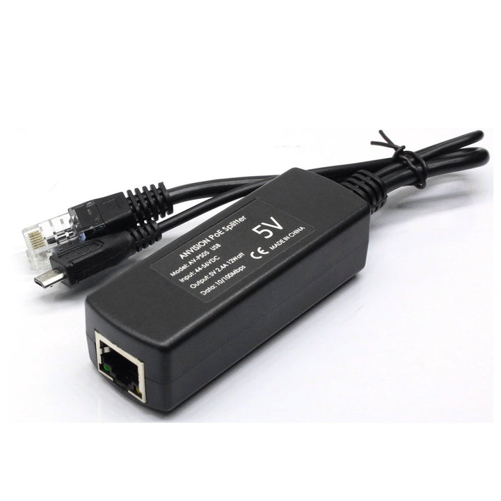 4-Pack Active 5V 2.4A PoE Splitter Adapter IEEE 802.3af Compliant Micro USB 48V to 5V/2.4A, for Tablets, Dropcam or Raspberry Pi, IPC, IP Camera and More