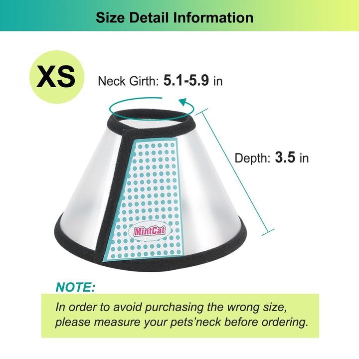 Cat Cone, Adjustable Recovery Pet Cone, 5.5 Inches Lightweight Plastic Elizabethan Collar for Small Cats, Kittens and Rabbits, Cat Cones to Stop Licking