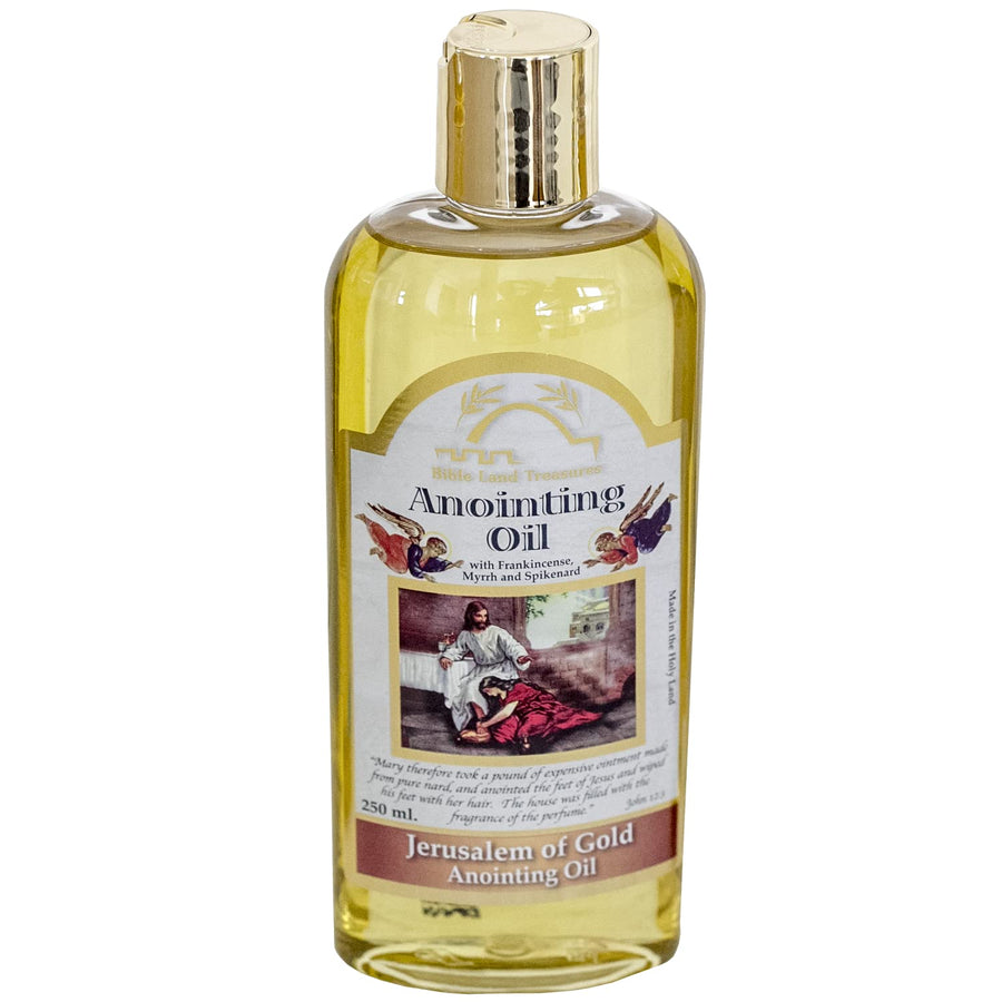 Anointing Oil from The Holy Land, Jerusalem of Gold Biblical Oil with Frankincense, Myrrh, and Spikenard. 8.45 fl.oz | 250 ml