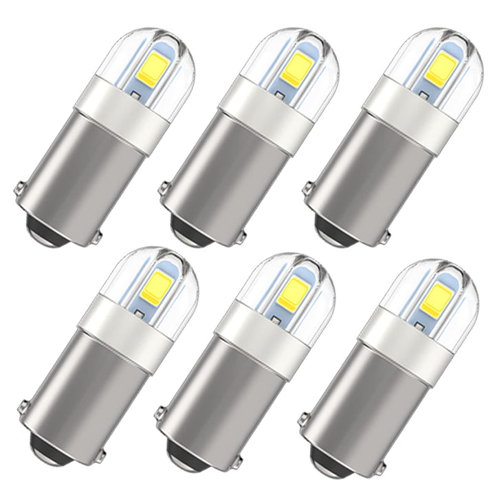 BA9S Led Car Bulb BA9 1895 1891 53 57 Led, 2SMD 3030Chips 6000K White 47830 64111 3893 LED Car Bulb for Car Interior Dome Map License Plate Glove Box Light etc, Pack of 6pcs