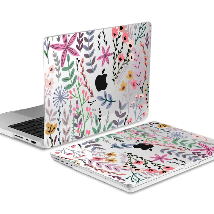 for MacBook Pro 16 Inch Case 2023 2022 2021 Release M2 A2780 M1 A2485 M1 Pro/Max, Hard Shell Case & Keyboard Cover & Screen Protector for Mac Pro 16 with Touch ID, Tiny Flower