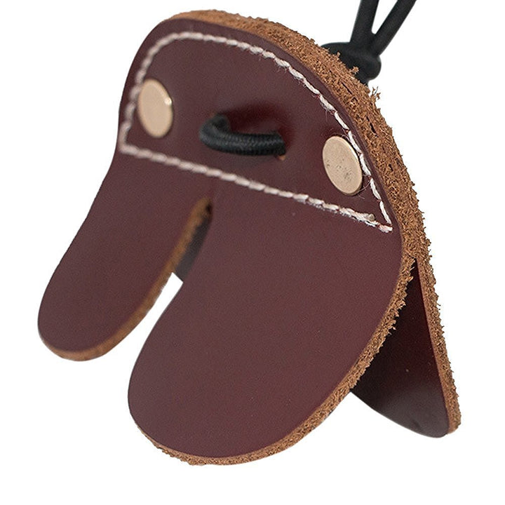 Cow Leather Archery Finger Tab for Recurve Bows Hunting Finger Protector Brown