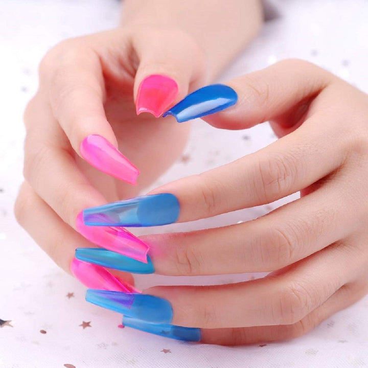 YIMART 500pcs Full Cover Acrylic Coffin Nails Long Ballerina False Nail Tips Ballet Fake Nails Nail Art Tips For Decoration Nails Salon (Natural)