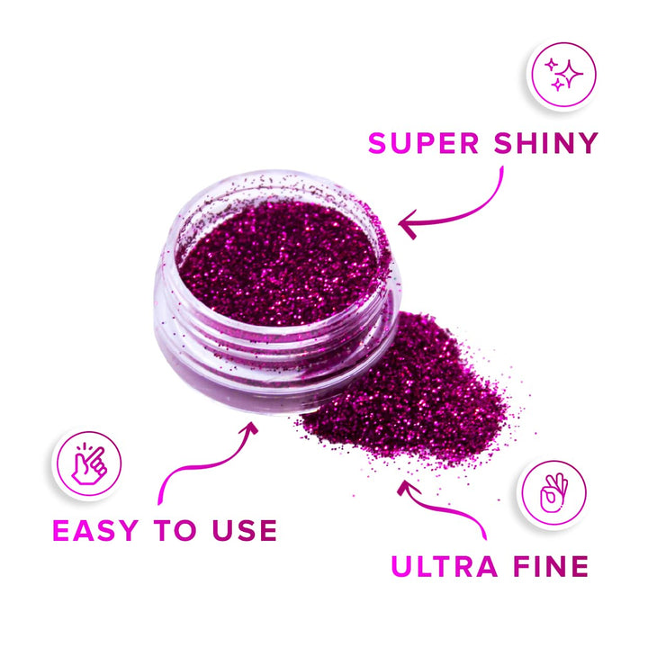 12 x NAIL ART GLITTER POTS COLOURED FINE DUST POWDER FOR ALL NAIL ART, FACE, BODY and HAIR DECORATION AND DESIGN