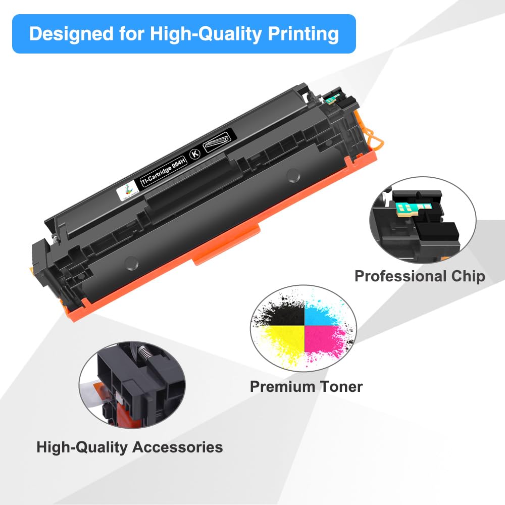 Compatible 054 054H Toner Cartridge Replacement for Canon 054 054H Toner for Canon Color ImageCLASS MF644Cdw MF642Cdw LBP622Cdw MF641Cw Printer Toner (Black Cyan Magenta Yellow, 4-Pack)