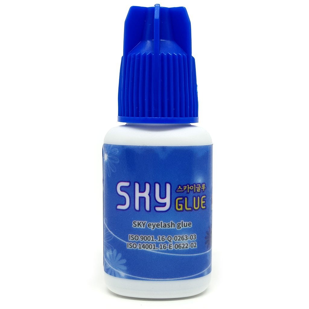 Super Strong SKY D+ Eyelash Extension Glue 5ml - Professional Black Bonding Adhesive for Long Lasting Semi Permanent Individual Lash Extensions - 1-2s Fast Drying / 4-6 Week Retention