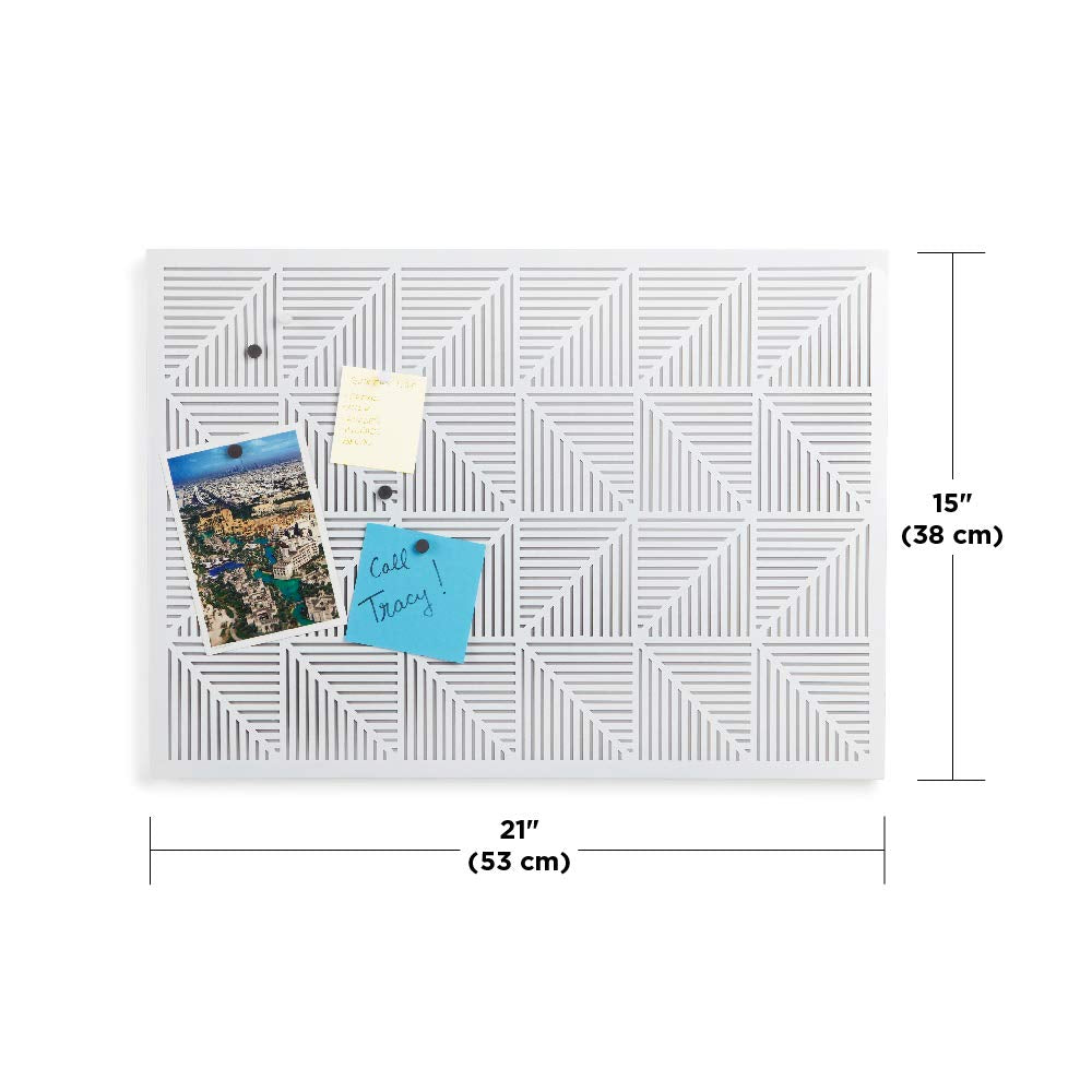 Trigon, Wall Mounted Bulletin Board, Magnetic Board, and Message Board, White