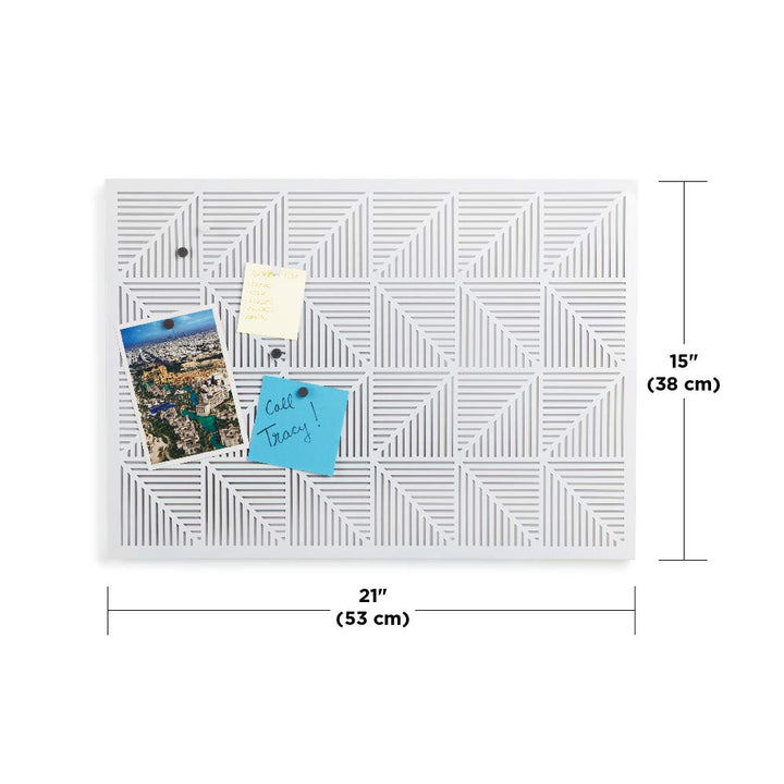Trigon, Wall Mounted Bulletin Board, Magnetic Board, and Message Board, White