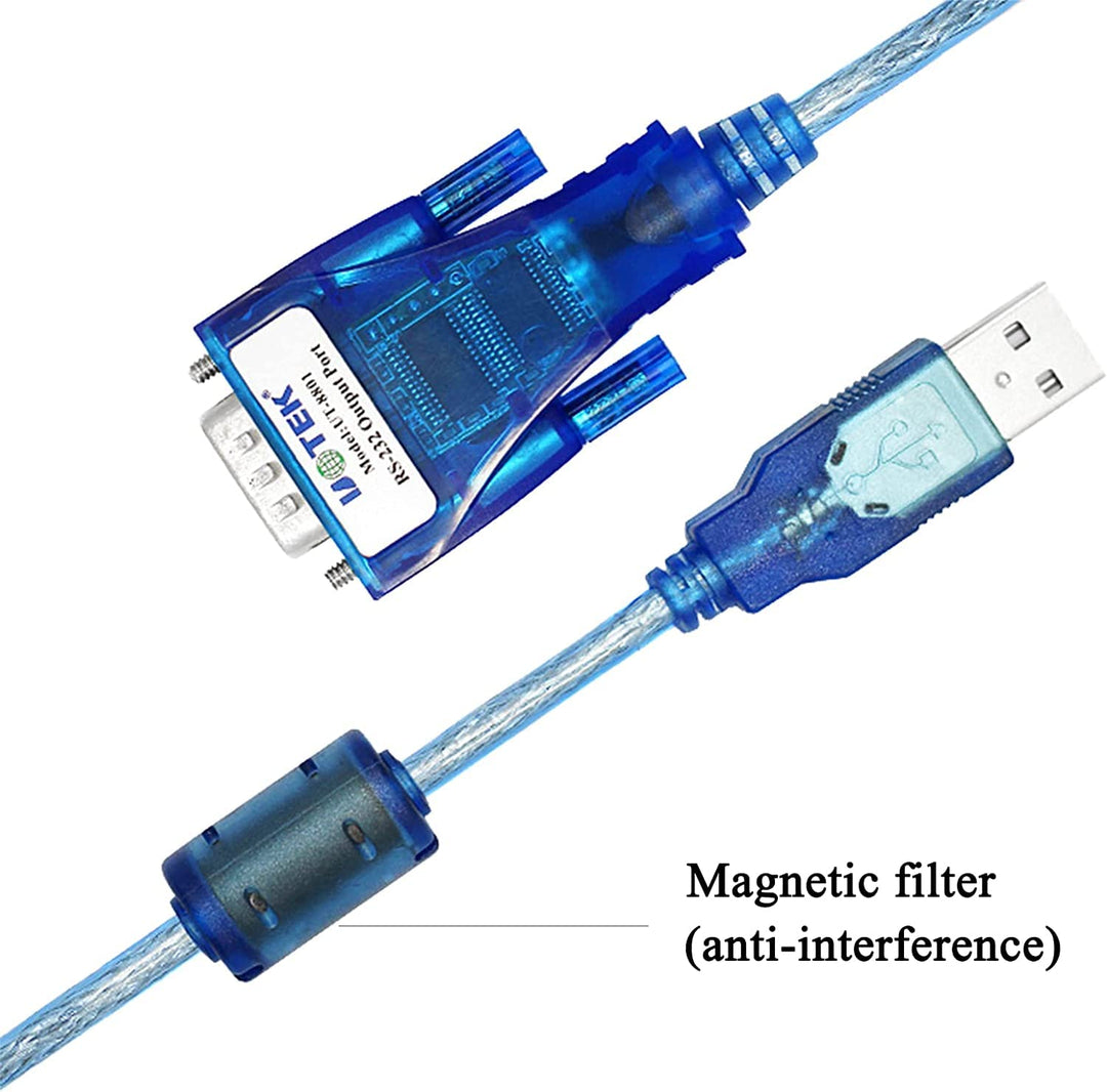 UTEK UT-8801 1.5M Length USB to RS-232 Converter ver2.0(1-Port USB to RS-232 Serial Converter with ESD Protection)
