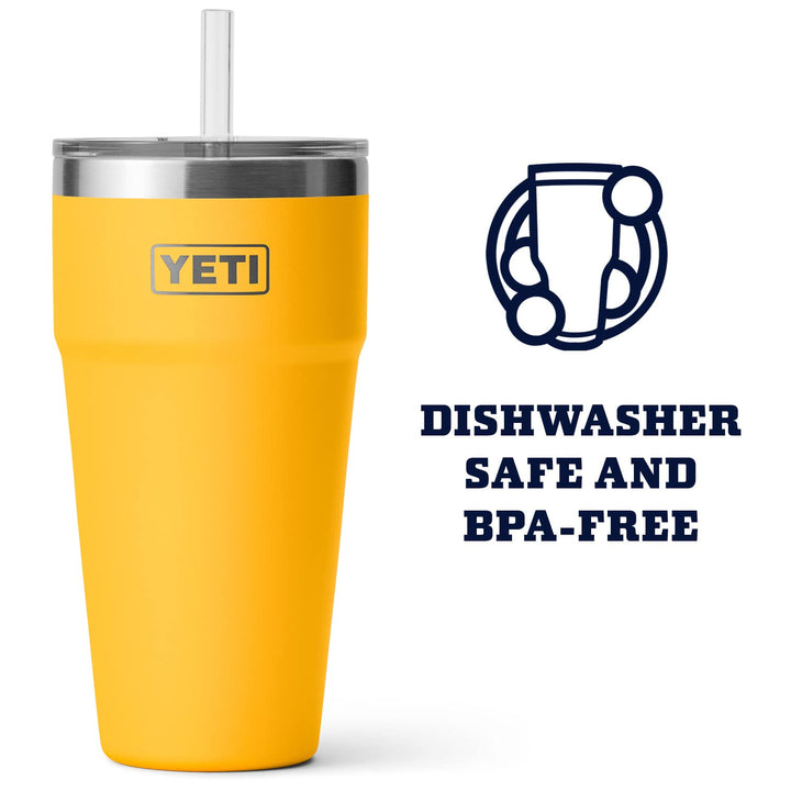 Rambler 26 oz Straw Cup, Vacuum Insulated, Stainless Steel with Straw Lid, Alpine Yellow