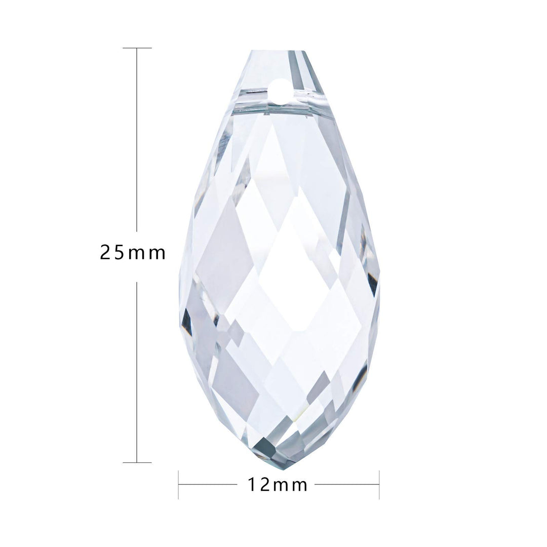 30pcs Teardrop Crystal Beads - 12x25mm Water Drop Faceted Glass Beads for Jewelry Making, DIY Project Earring, Necklaces, Bracelets,Pendant