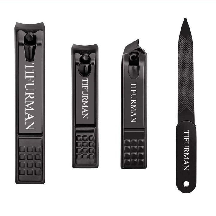 Nail Clippers Set,Stocking Stuffers Fingernail & Thick Toenail & Ingrown Nail Clippers & Nail File for Men and Women,Perfect 4pcs Nail Clippers Set(Black)