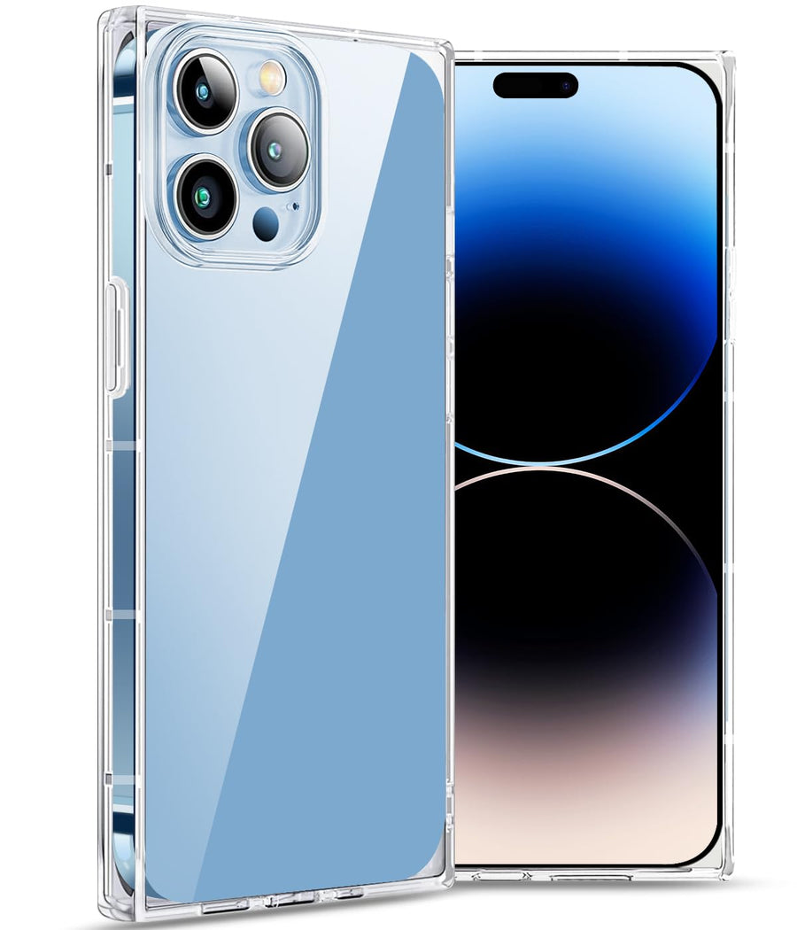 Square Case for iPhone 14 Pro Max, Clear Phone Case with Reinforced Square Shape Corners,Soft TPU Protective Shockproof Cover for iPhone 14 Pro Max 6.7,HD Clear