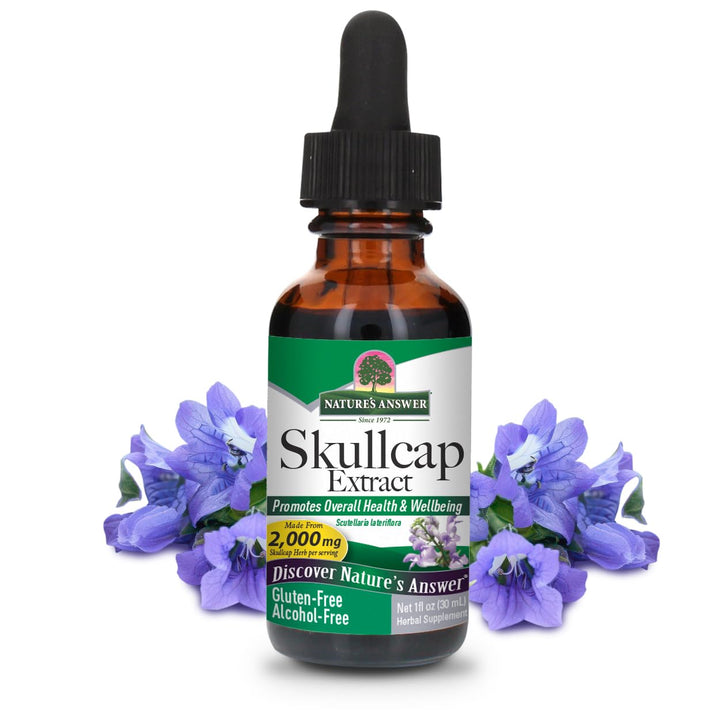 Nature's Answer Alcohol-Free Skullcap Herb Extract Supplement 1-Fluid Ounce Liquid | Natural Calming Supplement | Nervous System Support