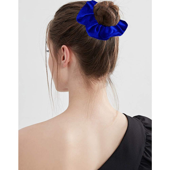 12 Pack Hair Scrunchies for Women Royal Blue Velvet Elastics Scrunchy Bobbles Soft Hair Bands Hair Ties