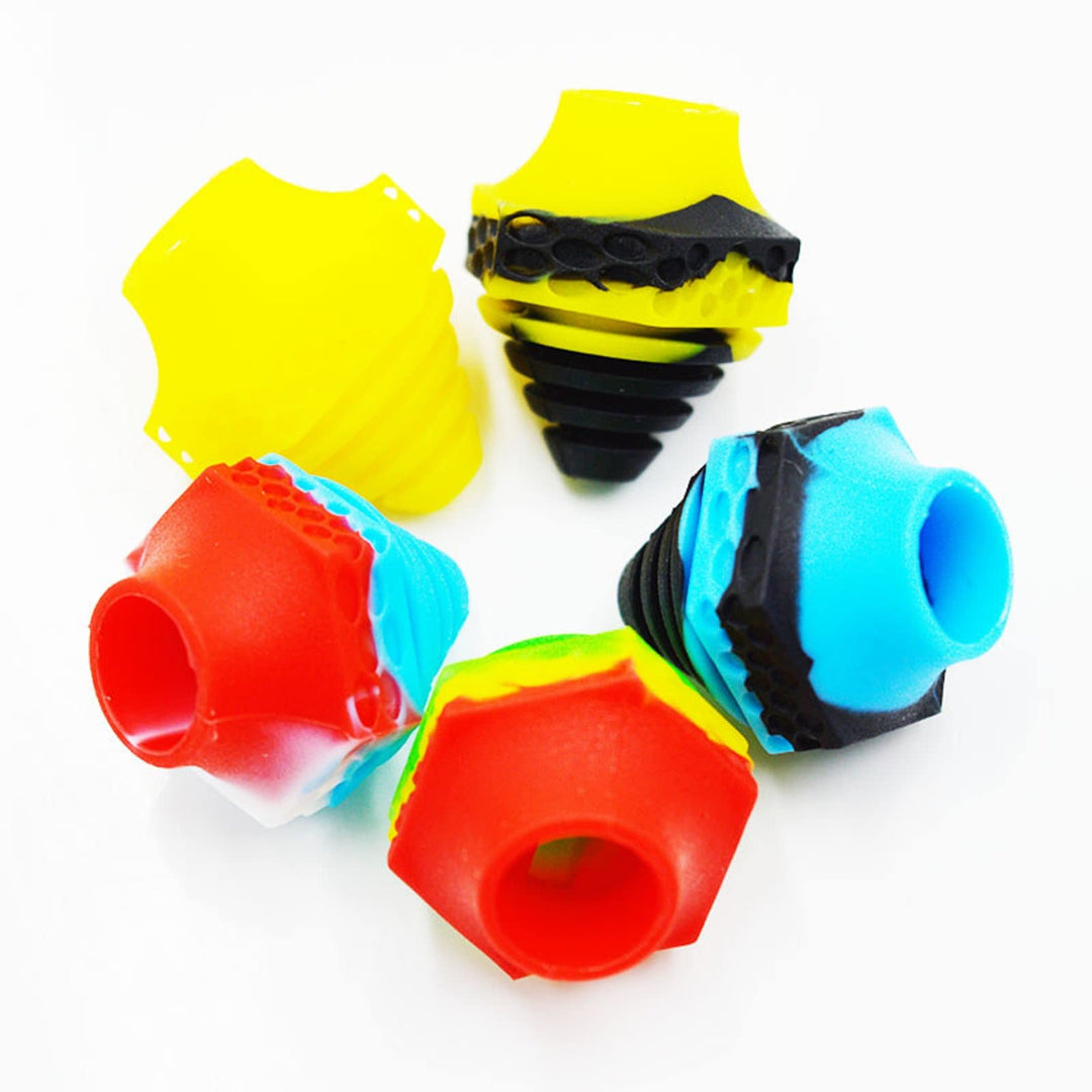 5PCS Silicone Pen Adapter Round & Flat Tips Heat-Resistant Adapter for Water Glass Tube
