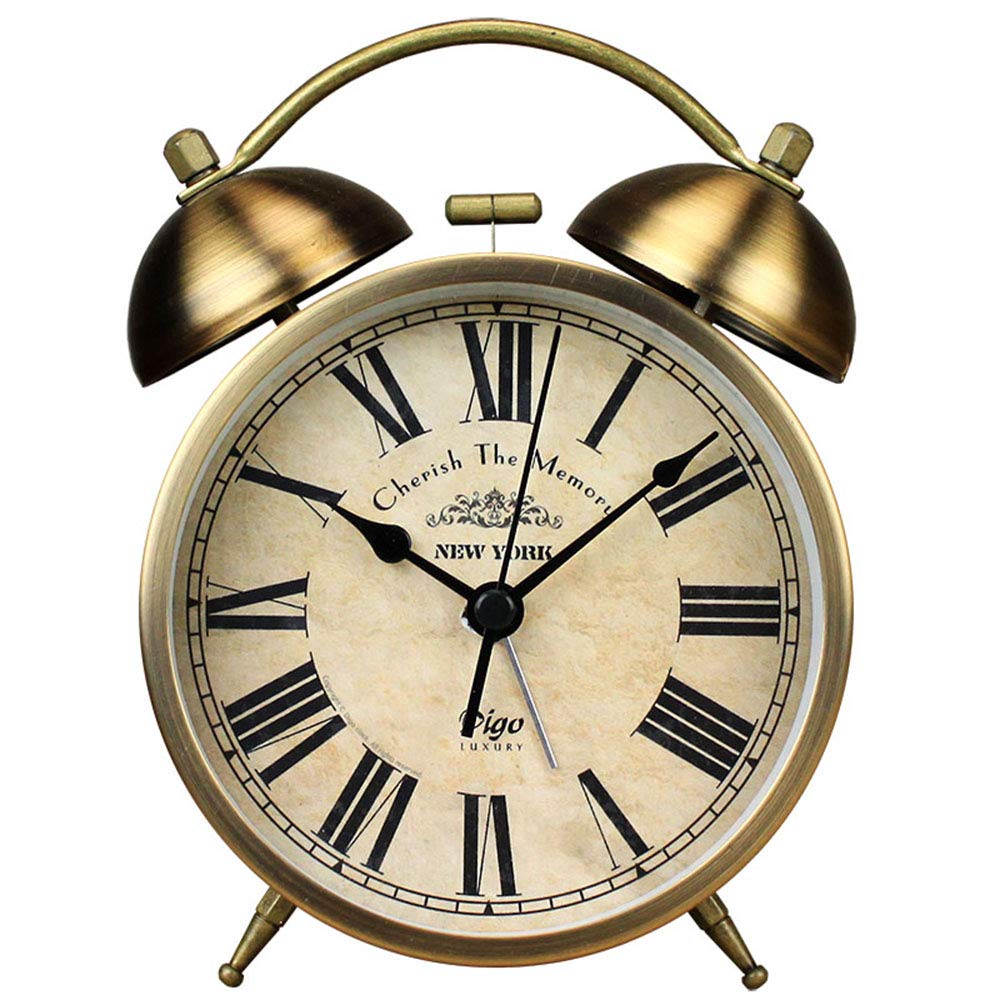 Dual Alarm Clock,4-Inch Twin Bell Alarm Clock, Table Desk Alarm Clock Battery Operated with Backlight Loud for Heavy Sleepers Bedroom