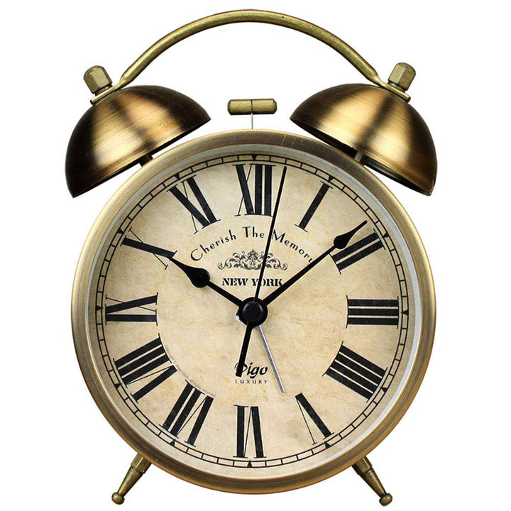 Dual Alarm Clock,4-Inch Twin Bell Alarm Clock, Table Desk Alarm Clock Battery Operated with Backlight Loud for Heavy Sleepers Bedroom