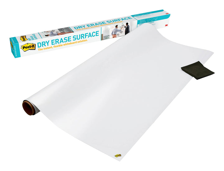 Dry Erase Whiteboard Film Surface for Walls, Doors, Tables, Chalkboards, Whiteboards, and More, Removable, Stain-Proof, Easy Installation, 4 ft x 3 ft Roll (DEF4X3)