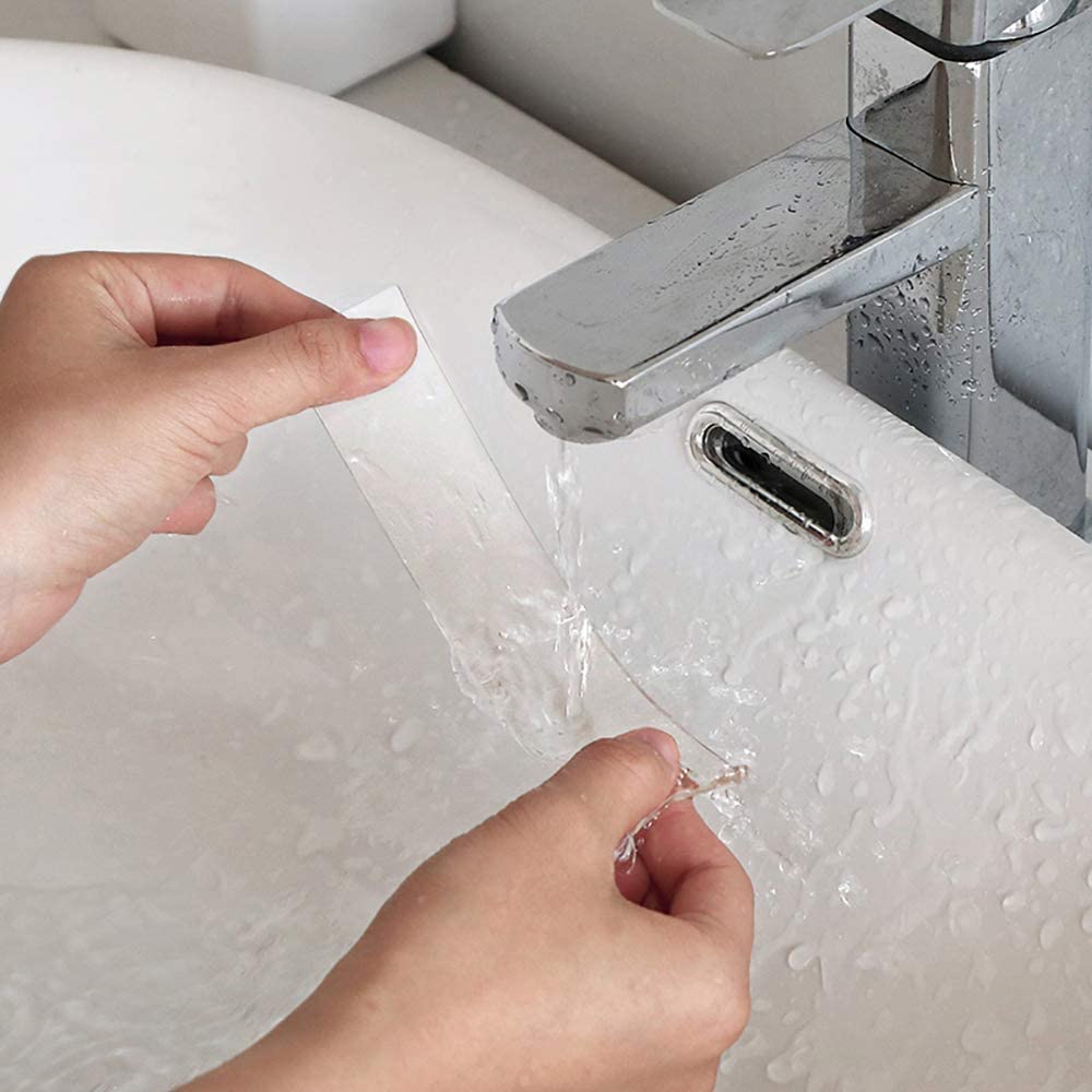 2 Packs Transparent Double Sided Mounting Tape, Reusable Heavy Duty Strong Sticky Double Sided Mounting Tape for Nail Art Display Stand Holder, Home, Wall, Room, Office Decor(32.8FT/10M)