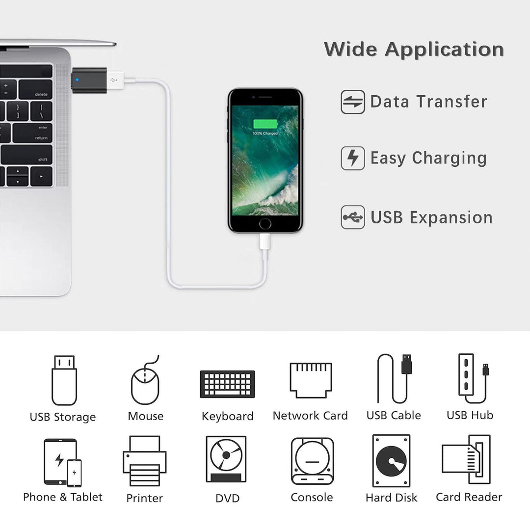 USB C to USB Adapter 3.1 Gen 2, 10Gbps USB to USB C Adapter, USB-C Male to USB 3.0 A Female USB 3.2 Type C OTG Converter for MacBook pro Laptop PC iMac iPad air