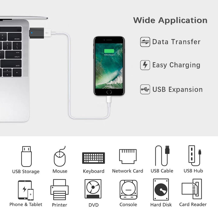 USB C to USB Adapter 3.1 Gen 2, 10Gbps USB to USB C Adapter, USB-C Male to USB 3.0 A Female USB 3.2 Type C OTG Converter for MacBook pro Laptop PC iMac iPad air