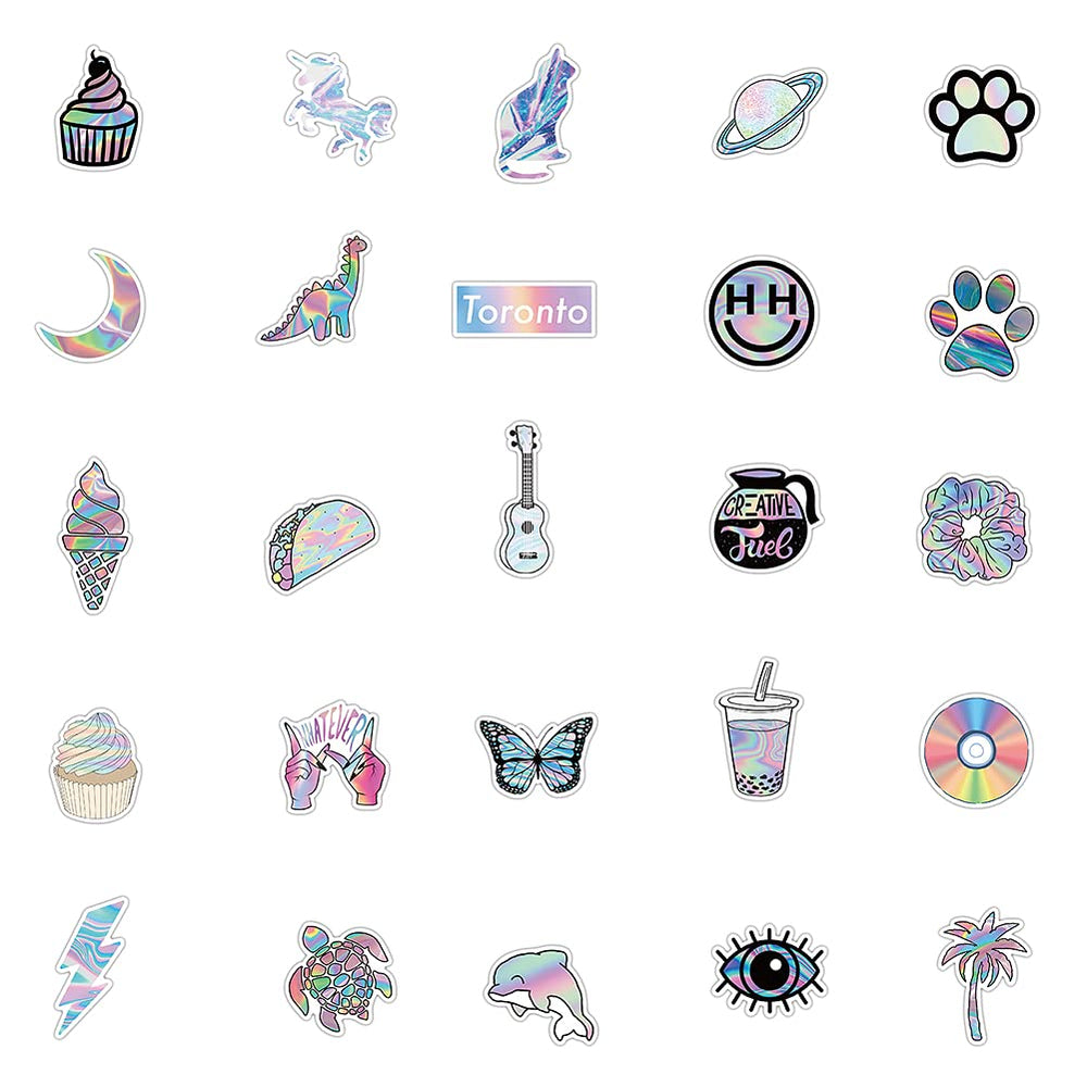 VSCO Stickers for Water Bottles, 50Pcs Waterproof Vinyl Stickers Pack for Hydro Flask, Laptop, Computer, Skateboard, Luggage, Phone, Trendy Cute Aesthetic Stickers for Teen Girls