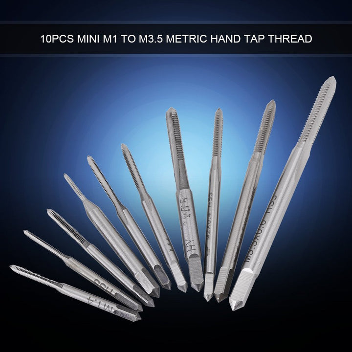 10Pcs Threading Taps, Standard Thread,Taps Screw Hand Tap,for Tapping Various Threads,M1, M1.2, M1.4, M1.6, M1.7, M1.8, M2, M2.5, M3, M3.5