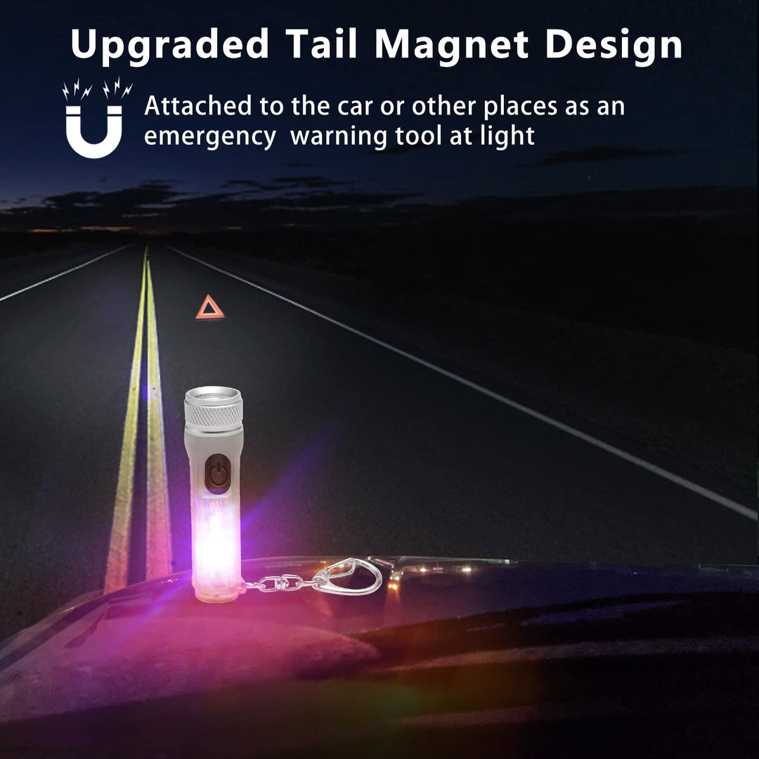 Mini LED Flashlight, Pocket Flashlight with Keychains, 11 Modes High Lumens Flashlights, USB Rechargeable, Super-waterproof, Multifunctional EDC Flashlights as Camping Accessories and Daily Use