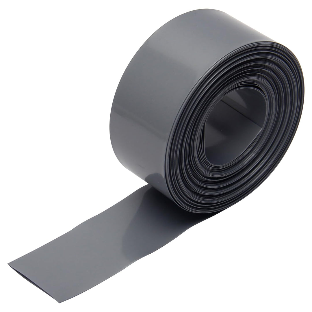 1Pcs Width 1.16 inch, Length 0.39 inch Wrap PVC, Battery Shrink Wrap PVC Heat Shrink Tubing Flat Electric Insulation for Big Battery Pack Power Gray