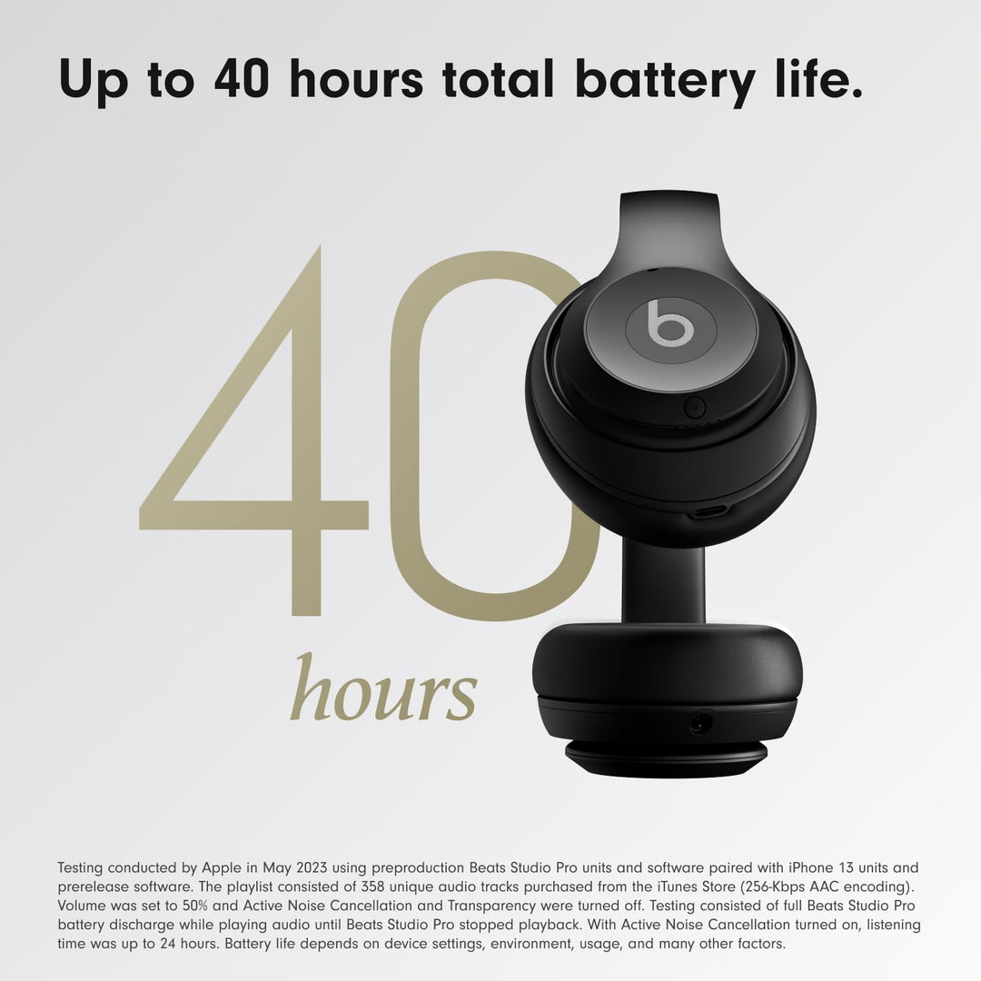 Studio Pro - Wireless Bluetooth Noise Cancelling Headphones - Personalized Spatial Audio, USB-C Lossless Audio, Apple & Android Compatibility, Up to 40 Hours Battery Life - Black