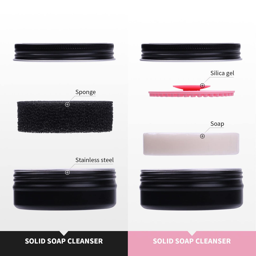 Makeup Brush Cleaner Makeup Brushes Solid Soap Cleanser with Color Removal Sponge Brush Cleaning Mat, Silicone Makeup Cleaning Cosmetic Cleaner Blenders Shampoo Removes Shadow Color