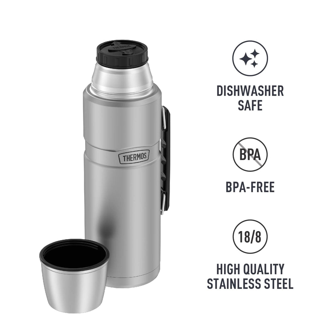Stainless King Vacuum-Insulated Beverage Bottle, 68 Ounce, Matte Steel