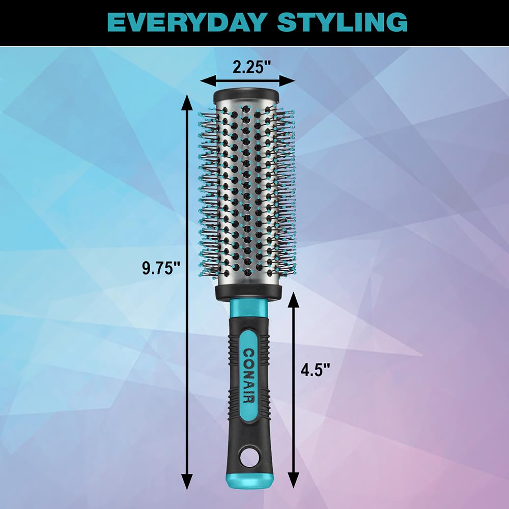 Salon Results Round Hair Brush - Hair Brush Blow Dryer - Large Round Brush for Blow Out - Nylon Bristles - curly hair brush - hair brushes for women - hair brushes for women