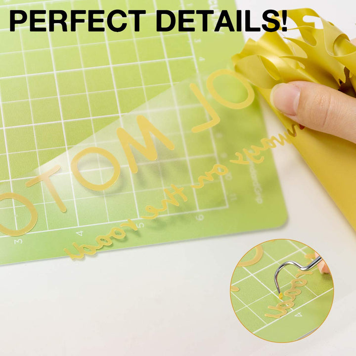 HTV Vinyl Rolls Heat Transfer Vinyl - 12 x 8ft Gold HTV Vinyl for Shirts, Iron on Vinyl for Cricut & Cameo - Easy to Cut & Weed for Heat Vinyl Design (Gold)