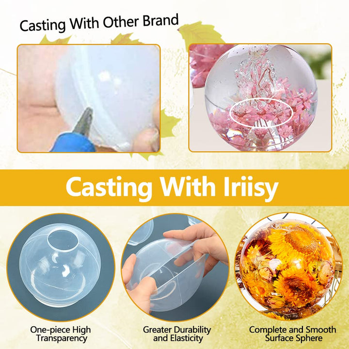 8PCS Large Sphere Silicone Molds for Epoxy Resin Casting, 3D Clear Crystal Ball Resin Mold, Round Silicone Mold for Jewelry, Candle Making, Homemade Soap (4, 3.2, 2.8, 2.4, 2, 1.7, 1.3, 0.9 inch)