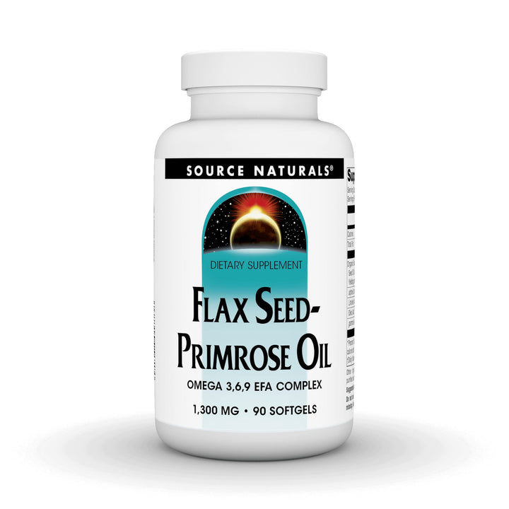 Flax Seed-Primrose Oil, Omega 3,6,9 EFA Complex, 1300mg - 90 Softgels