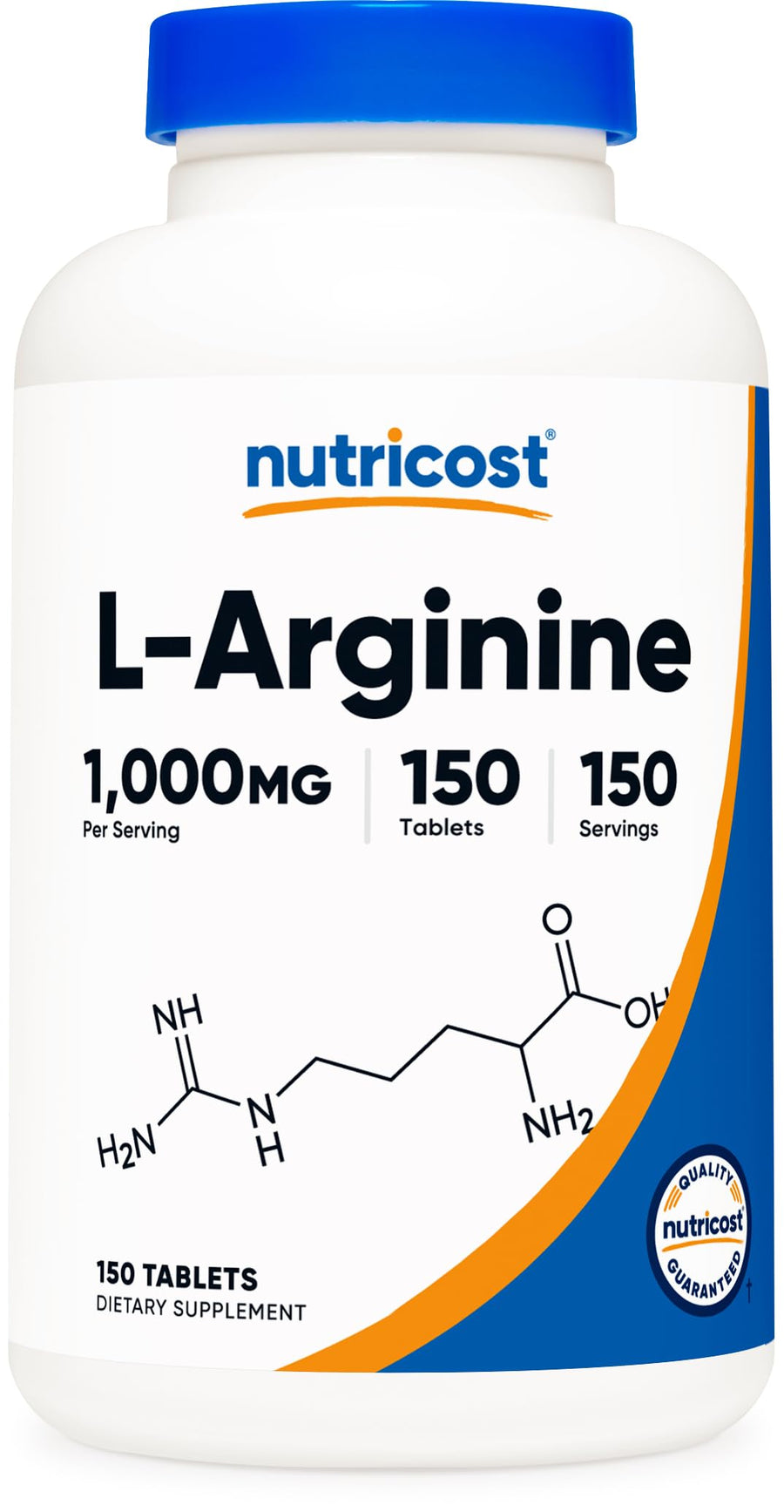 L-Arginine 1000mg, Amino Acid Tablets (150 Tablets)