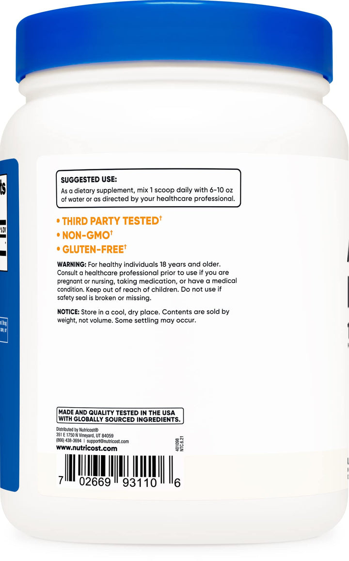 Acetyl L-Carnitine (ALCAR) 500 Grams - 1000mg Per Serving - Pure Acetyl L-Carnitine Powder