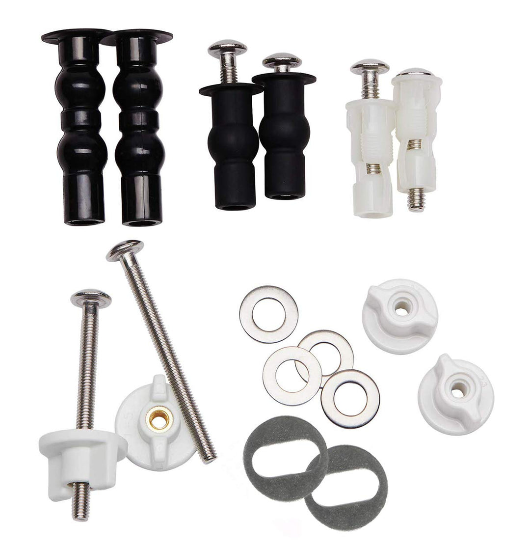Universal Toilet Seats Screws and Bolts Metal - Toilet Seat Hinges Bolt Screws, Toilet Seat Fixings Expanding Rubber,Toilet Seat Replacement Parts Kit(5 Choices)