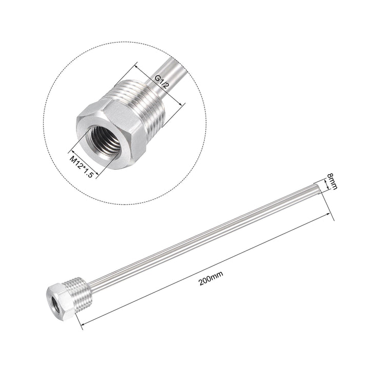 8mm Dia G1/2 Thermowell Weldless Stainless Steel 201 200mm Length for Beer Fermenter