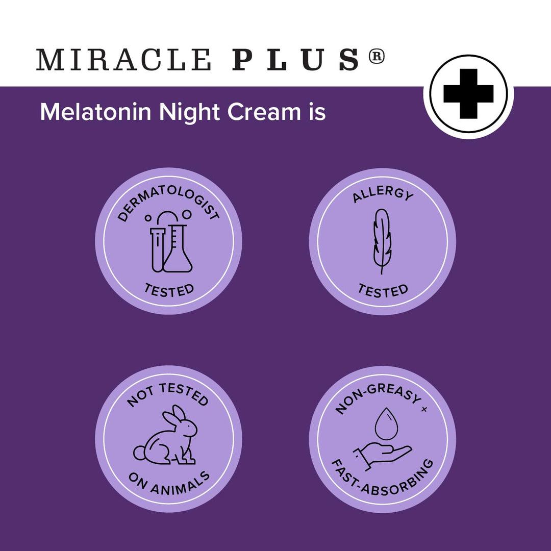 Melatonin Sleep Night Cream W/Lavender & Chamomile, Massage Melatonin Skin Care Topical Night Lotion Into Skin To Help Promote Better Rest, Ease Jet Lag, & Regulate Sleep Patterns, 4 Oz