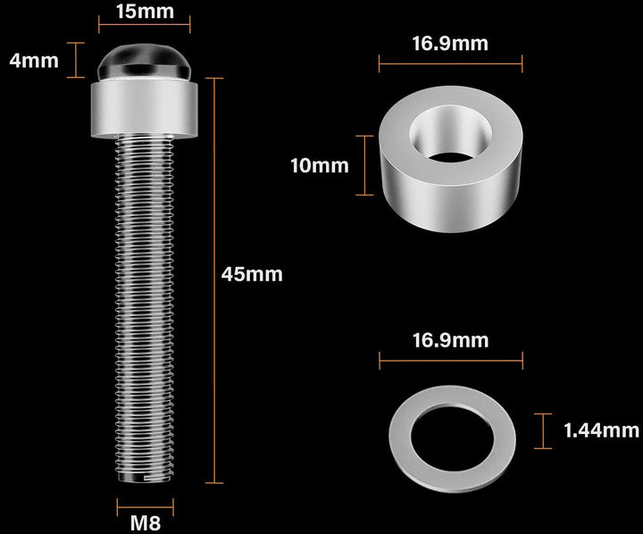 M8 x 45mm VESA Mount Screws Bolts and Washers for Samsung Curved LCD LED TV Screws, for LG/Vizio/Philips/Sony Bravia etc with Metric Thread, Phillips Drive, 304 Stainless Steel (Set of 5)