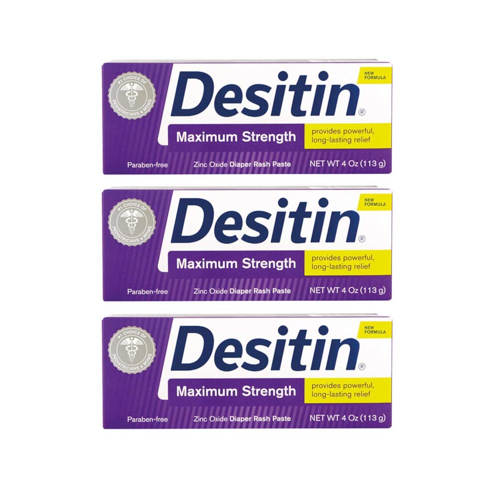 Desitin Maximum Strength Diaper Rash Paste 4 oz tube (Pack of 3)