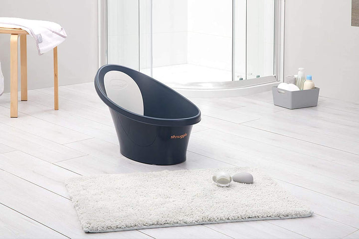 BEABA by Shnuggle Baby Bath Tub with Little Baby Bum Bump Support and Cozy Foam Back Rest, Baby Tub, Infant Bathtub, Baby Essentials 0-12Mths Midnight