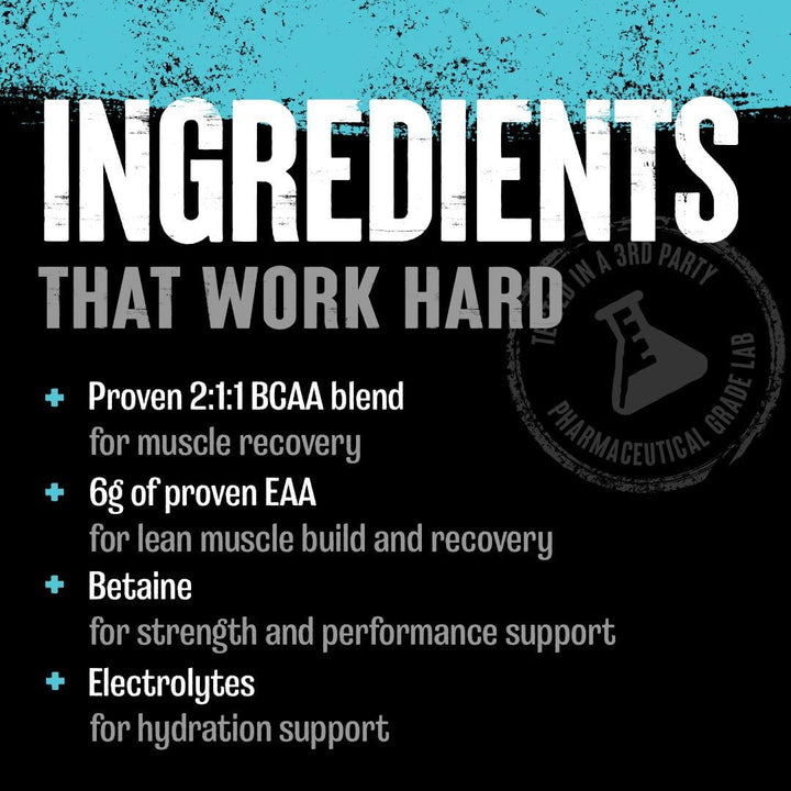 Juiced Amino Acids - BCAA Powder EAA Matrix Plus Hydration with Electrolytes and Sea Salt Anytime Recovery and Improved Performance, Strawberry Limeade Flavor, 30 Servings