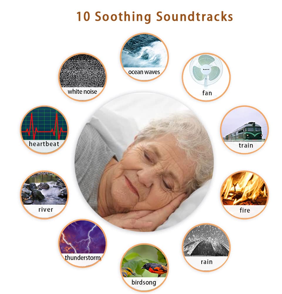 White Noise Machine and Aromatherapy Essential Oil Diffuser,with 7-color Lights,10 Soothing Sounds, 2 Night Light,3 Timer and Waterless Auto Shut off Sleep Sound Machine