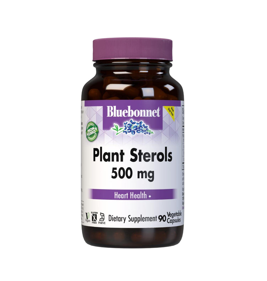 Bluebonnet Nutrition Plant Sterols 500mg Heart Health Supplement for Men & Women* - Non-GMO Beta-Sitosterol from Sunflower Oil - Vegan, Gluten-Free - 90 Vegetable Capsules