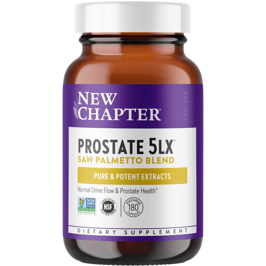 Prostate Supplement - Prostate 5LX™ with Clinical Strength Saw Palmetto + Fermented Selenium for Men’s Wellness - 180 ct Vegetarian Capsule